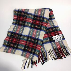 Mahan 100% Lambswool Plaid Tartan Scarf Made in Scotland 54" x 9" Dress Stewartb